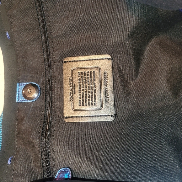 Coach Mermaid Blue Leather Tote Bag - Picture 7 of 11